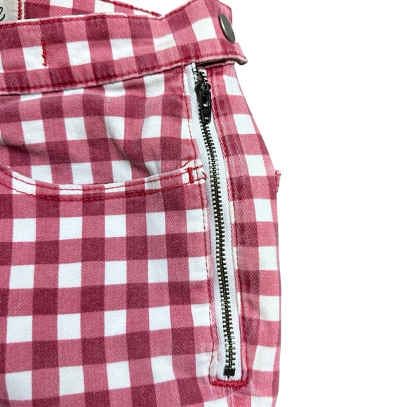 Madewell 9 in High Riser Skinny Skinny Crop Pants Red and White Size 29 - Picture 5 of 7